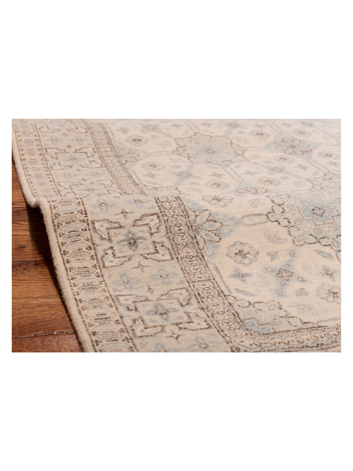 Nomad Laila 125081 Ivory Beige Transitional Hand Knotted Rug