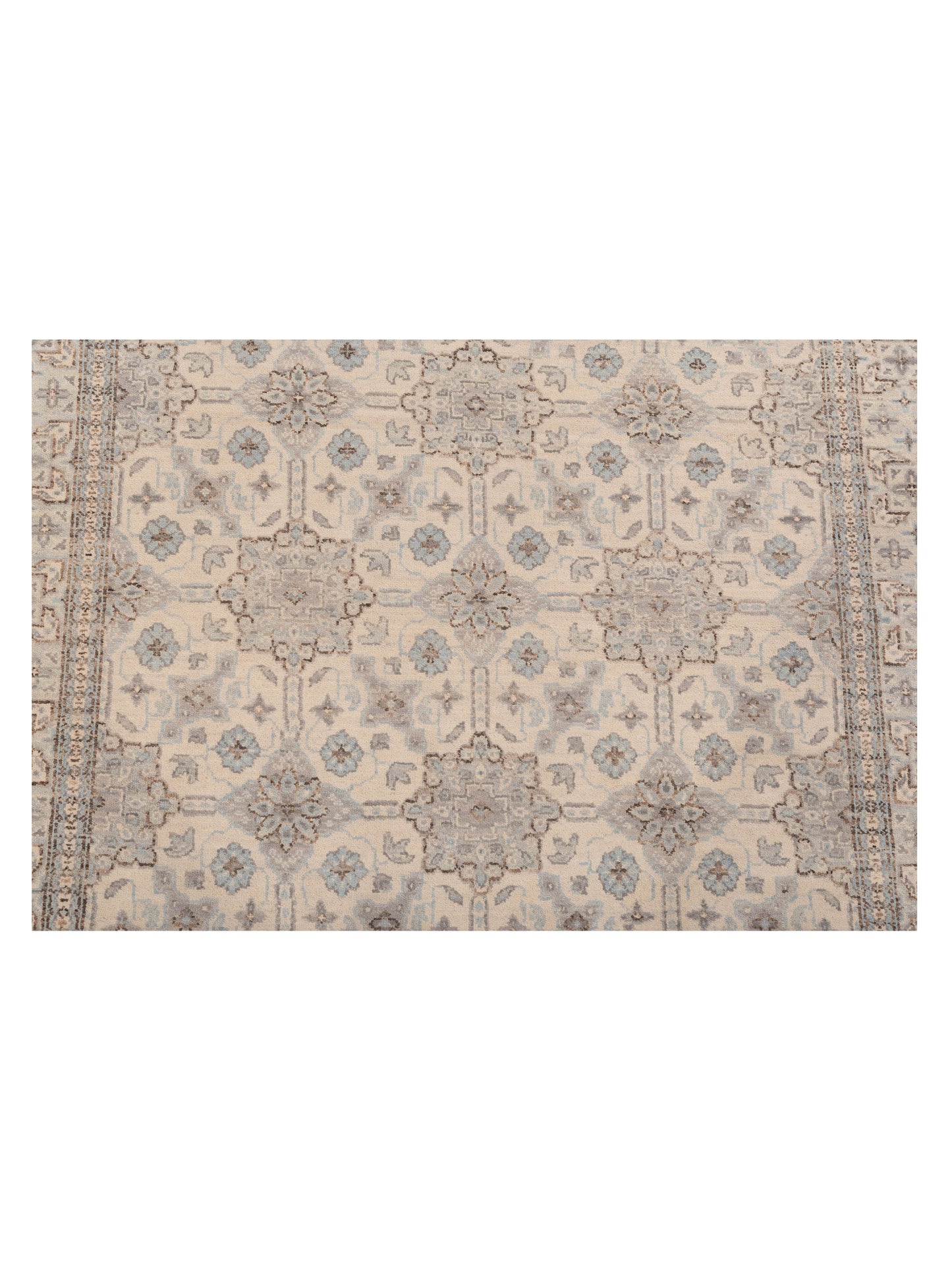 Nomad Laila 125082 Ivory Blue Transitional Hand Knotted Rug