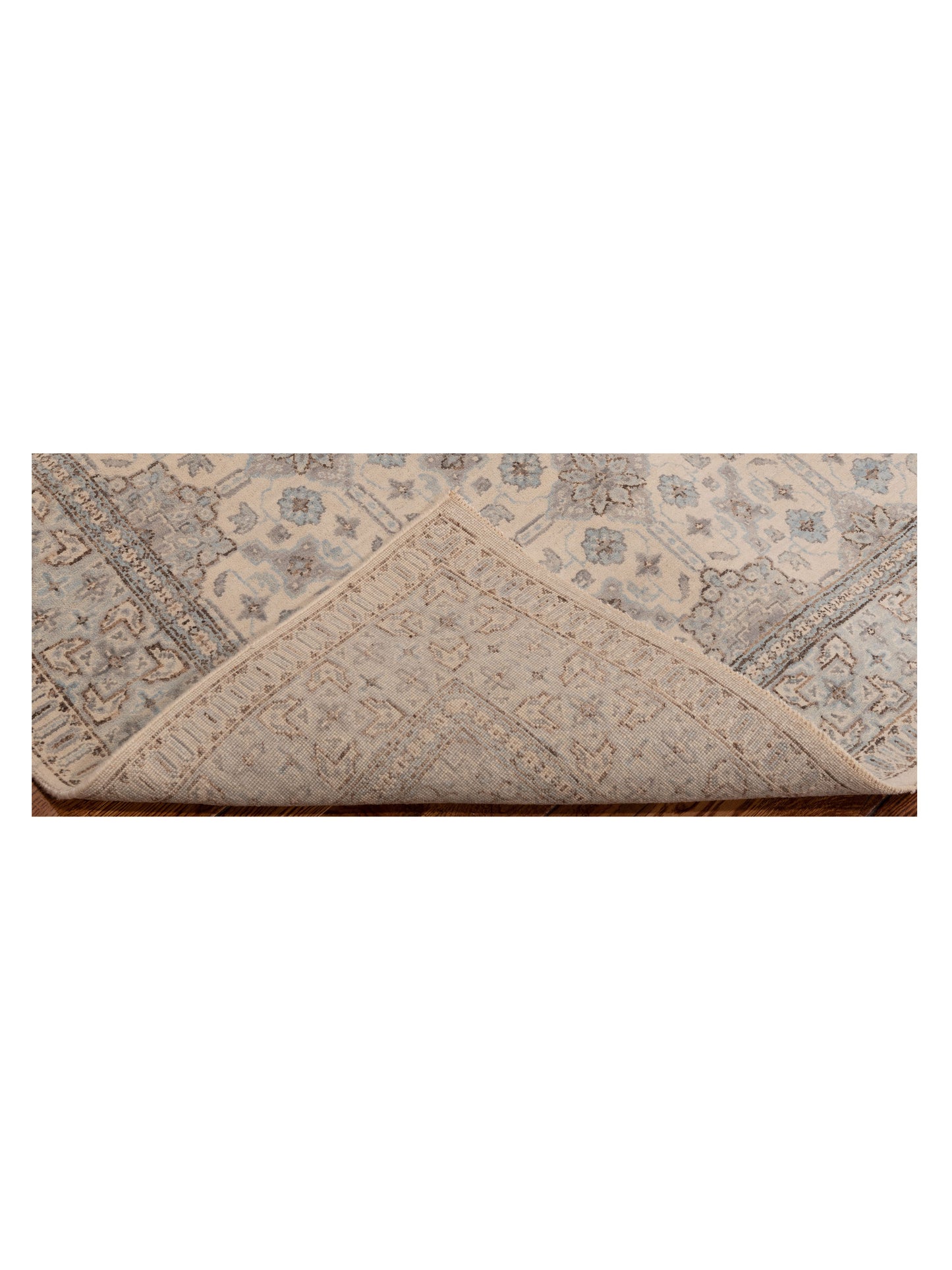 Nomad Laila 125082 Ivory Blue Transitional Hand Knotted Rug