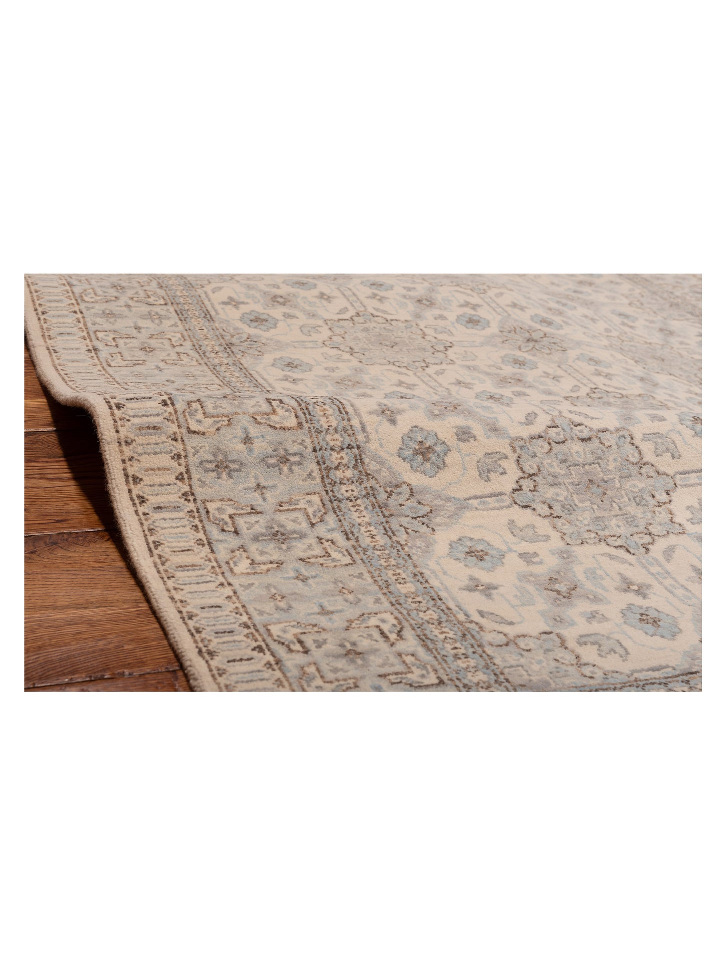 Nomad Laila 125082 Ivory Blue Transitional Hand Knotted Rug