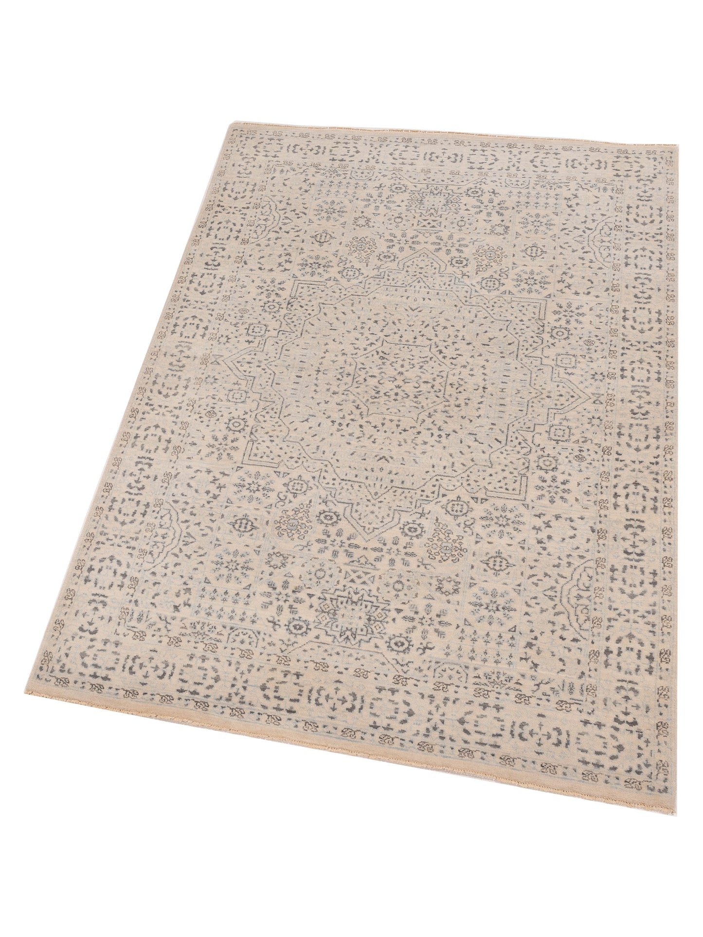 Nomad Laila 125088 Ivory Ivory Transitional Hand Knotted Rug - 4x6