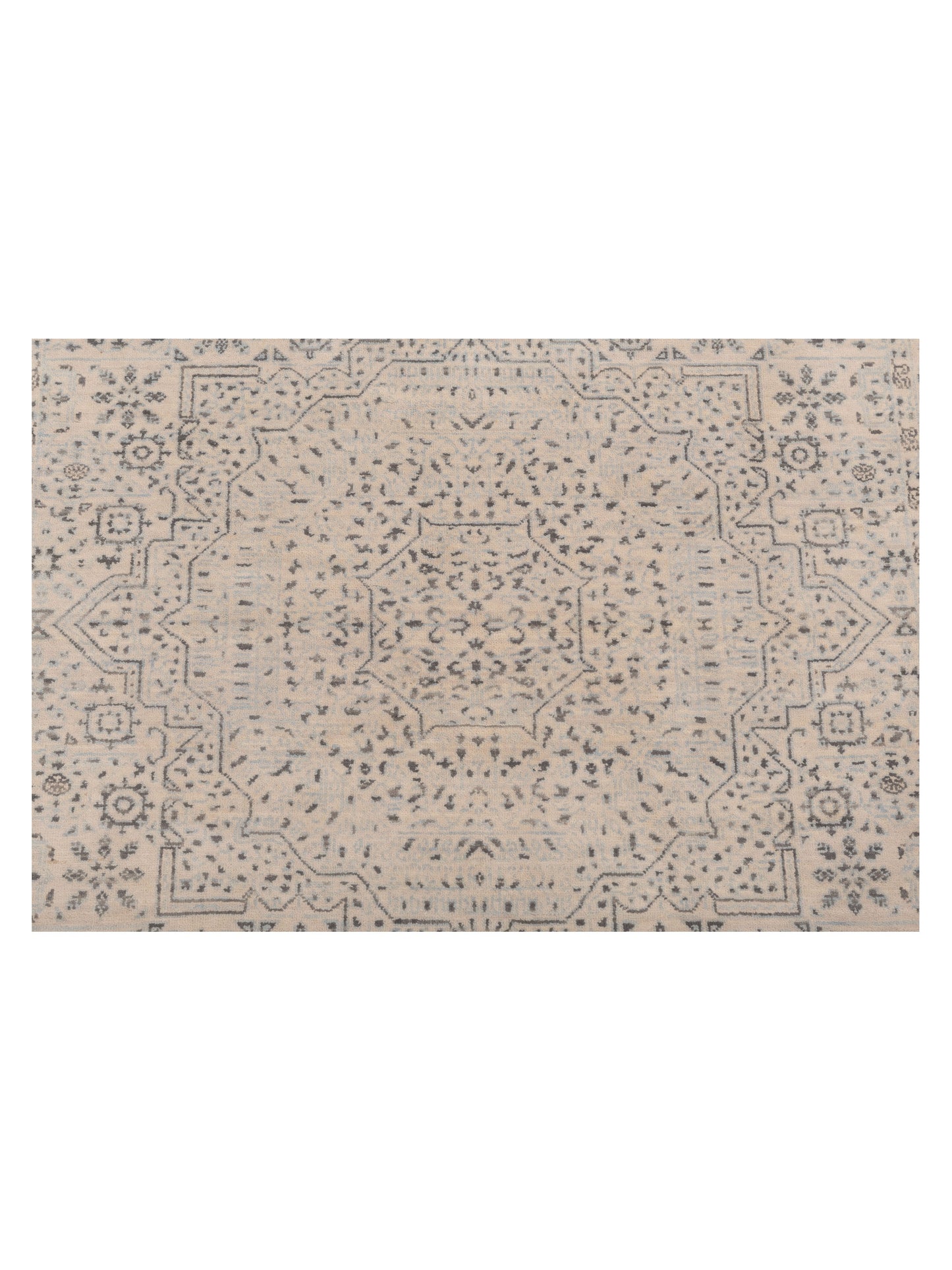 Nomad Laila 125088 Ivory Ivory Transitional Hand Knotted Rug - 4x6