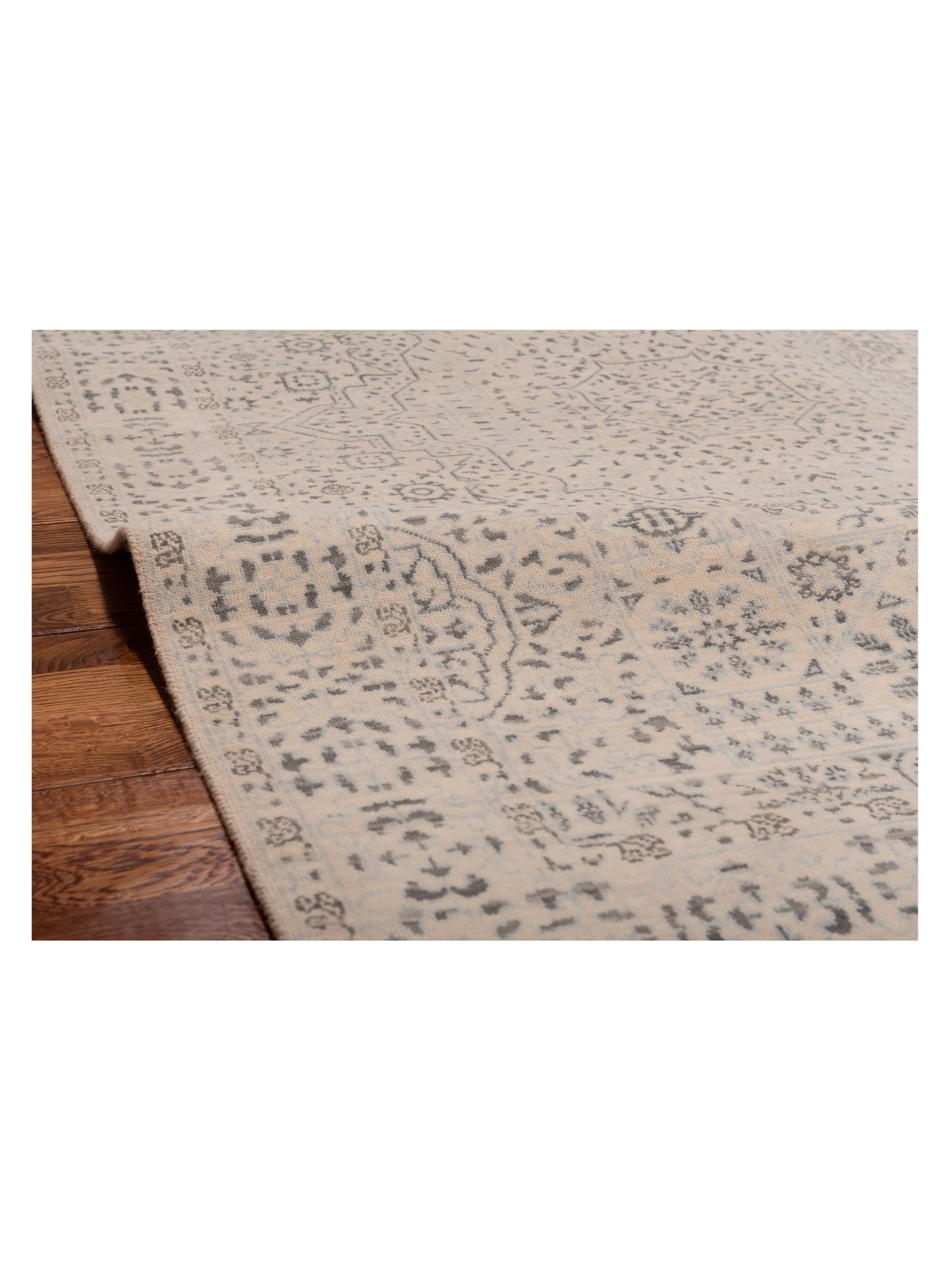 Nomad Laila 125088 Ivory Ivory Transitional Hand Knotted Rug - 4x6