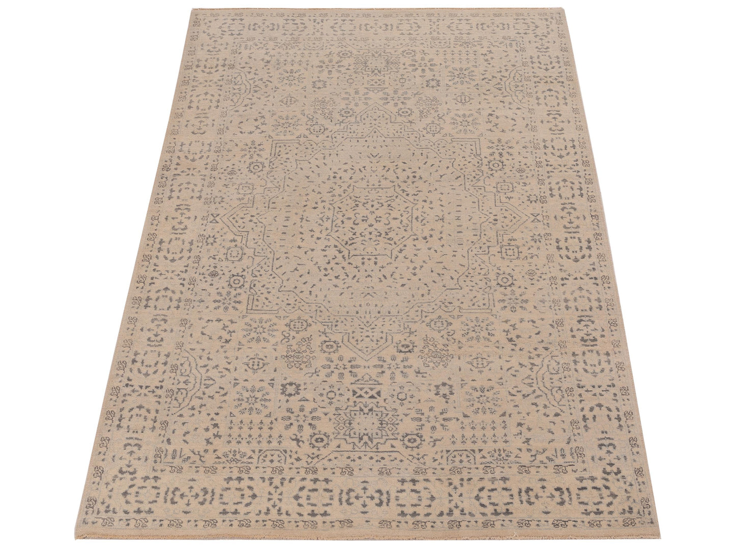 Nomad Laila 125090 Ivory Ivory Transitional Hand Knotted Rug