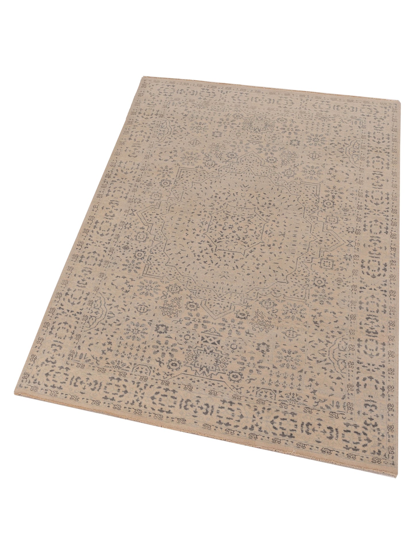 Nomad Laila 125090 Ivory Ivory Transitional Hand Knotted Rug