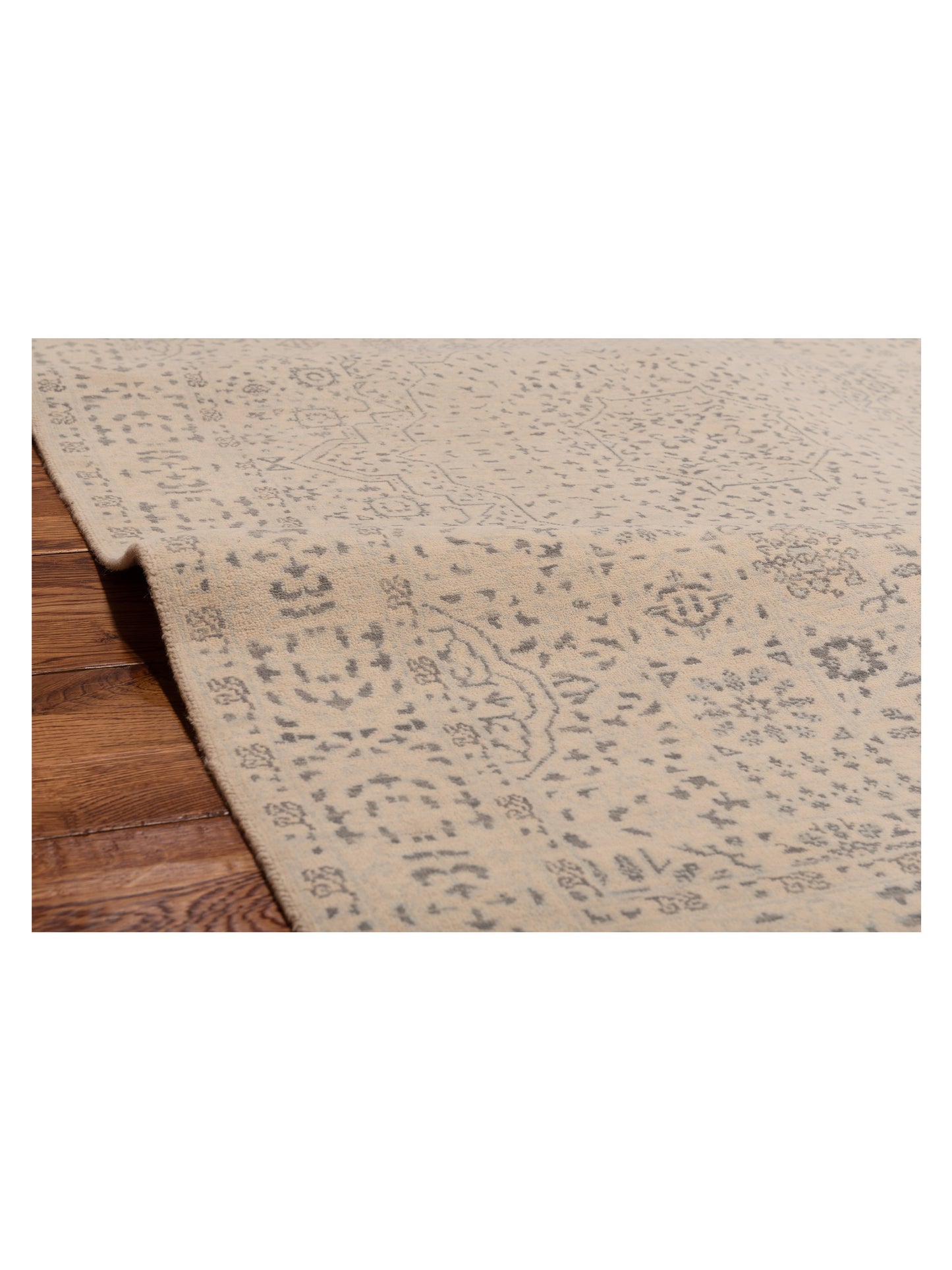 Nomad Laila 125090 Ivory Ivory Transitional Hand Knotted Rug