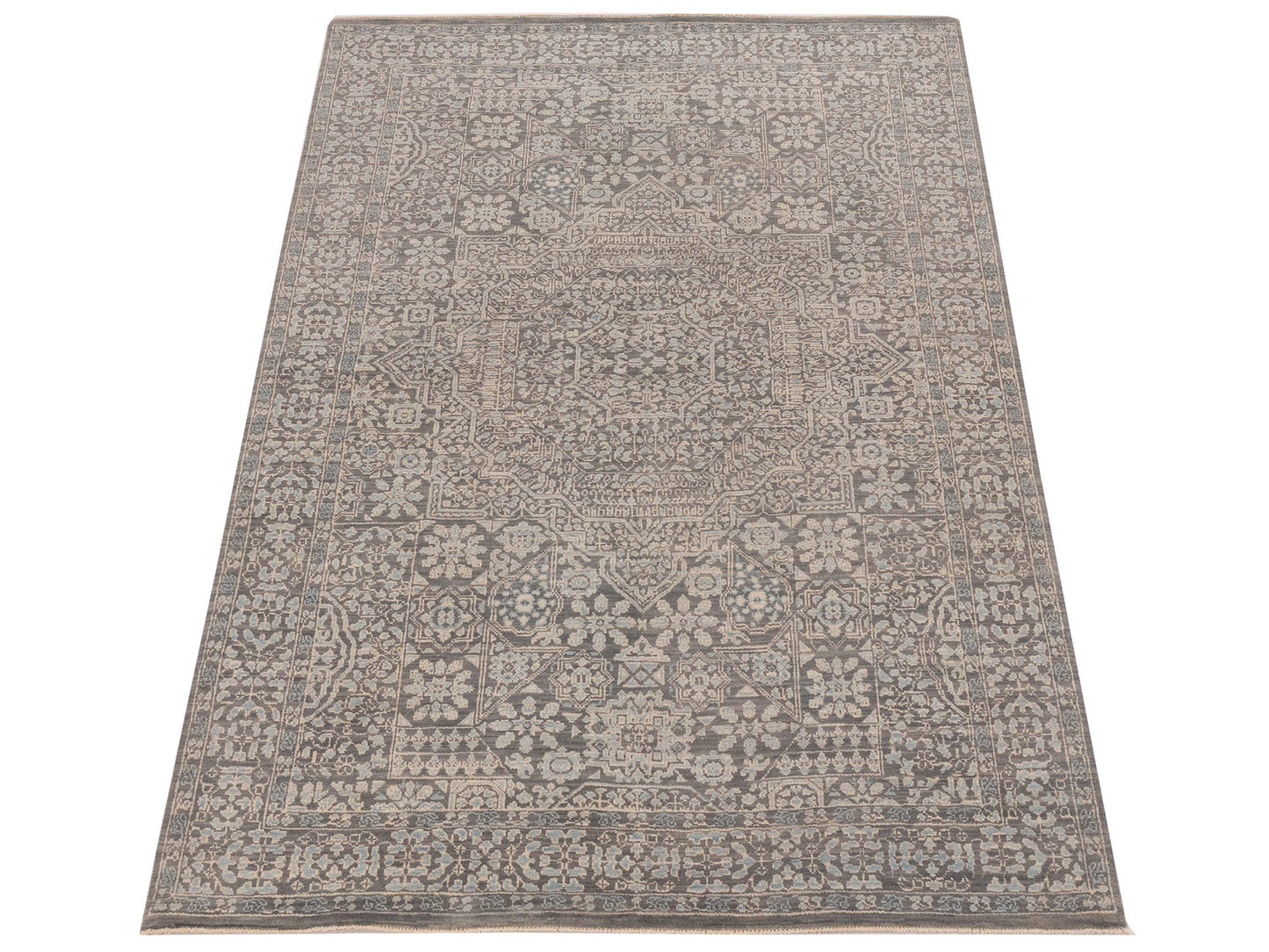 Nomad Laila 125098 Gray Gray Transitional Hand Knotted Rug