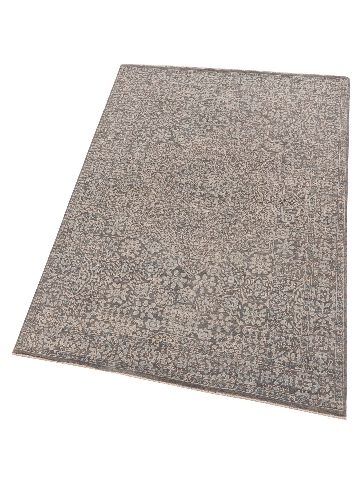 Nomad Laila 125098 Gray Gray Transitional Hand Knotted Rug