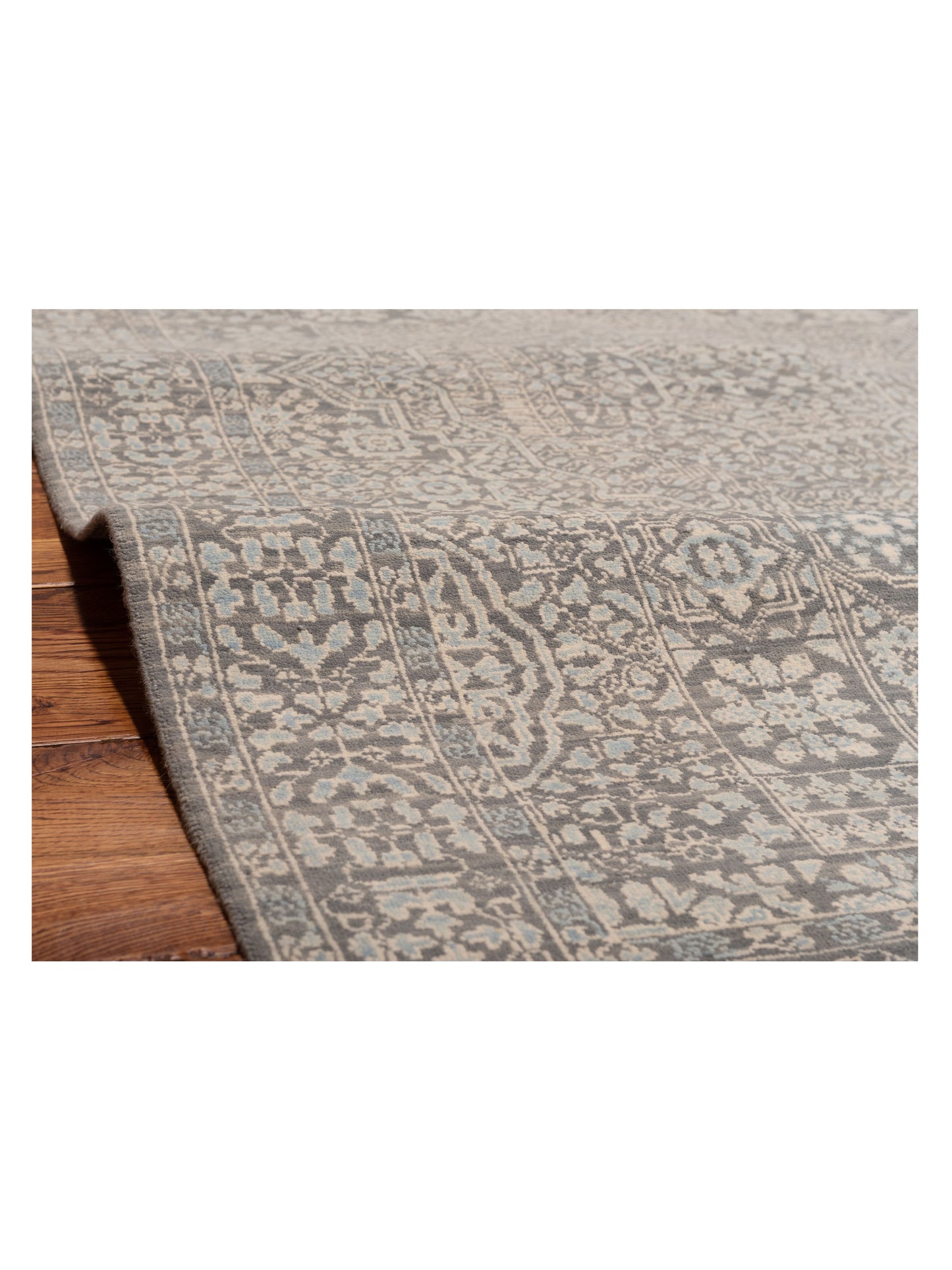 Nomad Laila 125098 Gray Gray Transitional Hand Knotted Rug