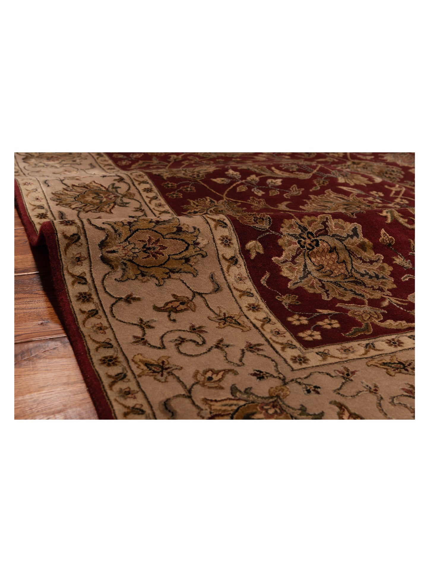 Rajpur Imperial Silk 125178 Red Beige Traditional Hand Knotted Rug