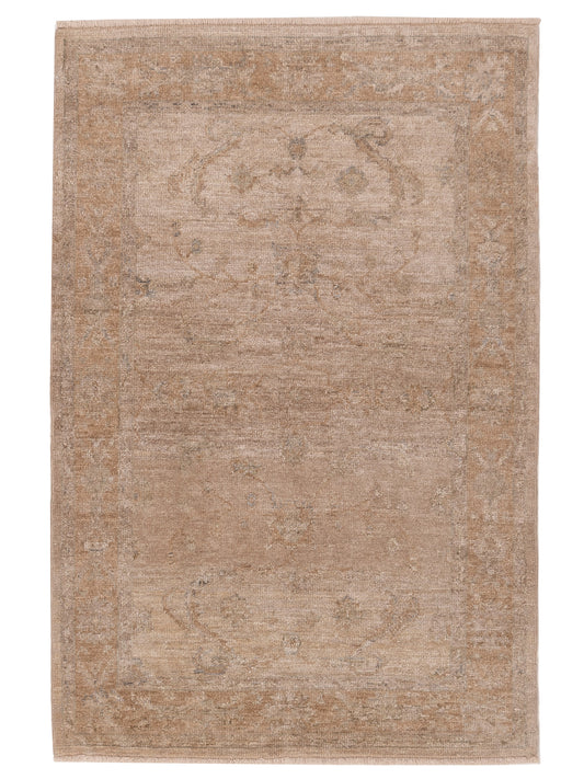 Authentic Angora Oushak Muge Light Gray Traditional Hand Knotted Rug