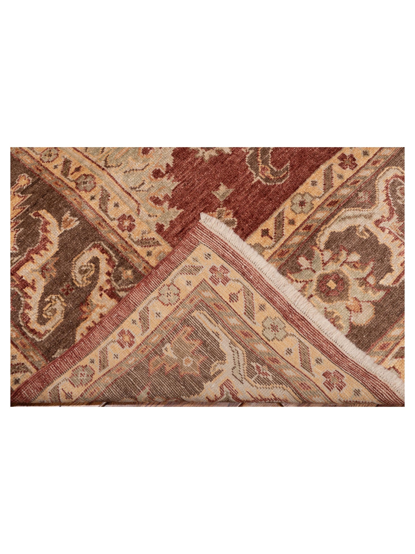 Authentic Angora Oushak Pinar Rust Brown Traditional Hand Knotted Rug