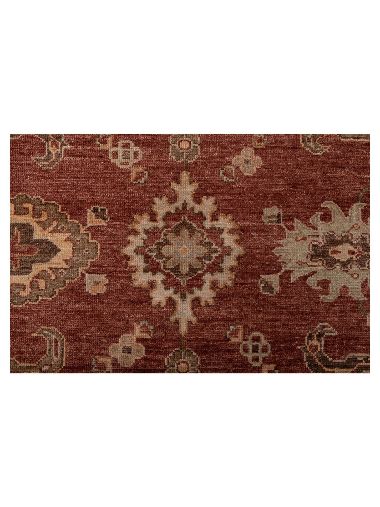 Authentic Angora Oushak Pinar Rust Brown Traditional Hand Knotted Rug