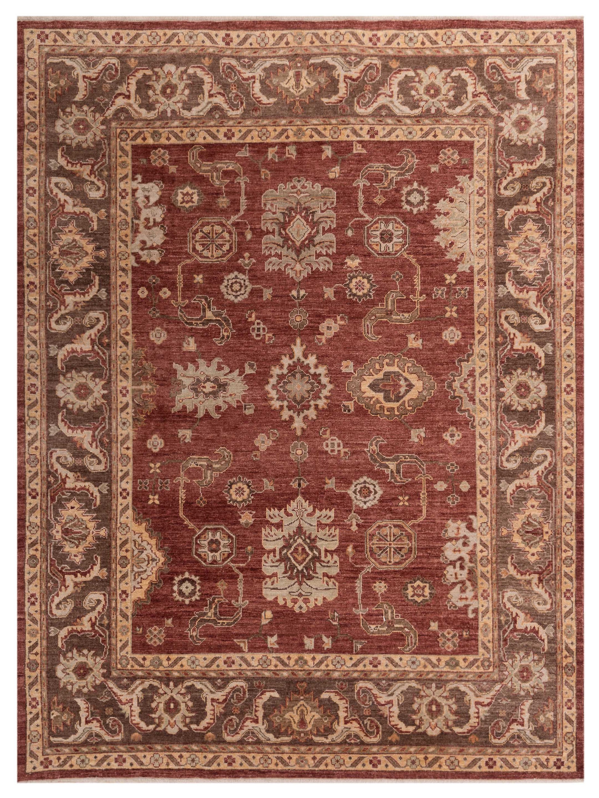 Authentic Angora Oushak Pinar Rust Traditional Hand Knotted Rug