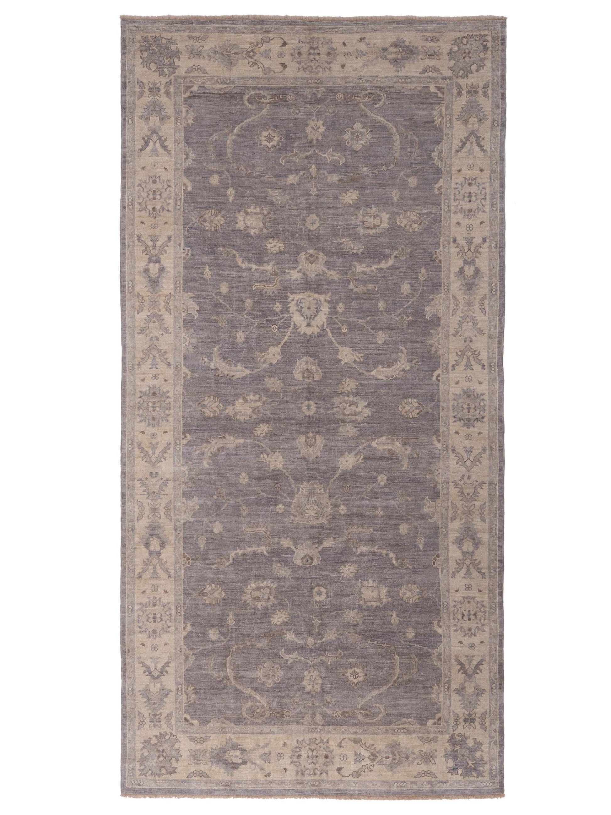 Authentic Angora Oushak Bade Gray Traditional Hand Knotted Rug