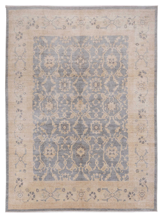 Authentic Angora Oushak Ceren Gray Traditional Hand Knotted Rug