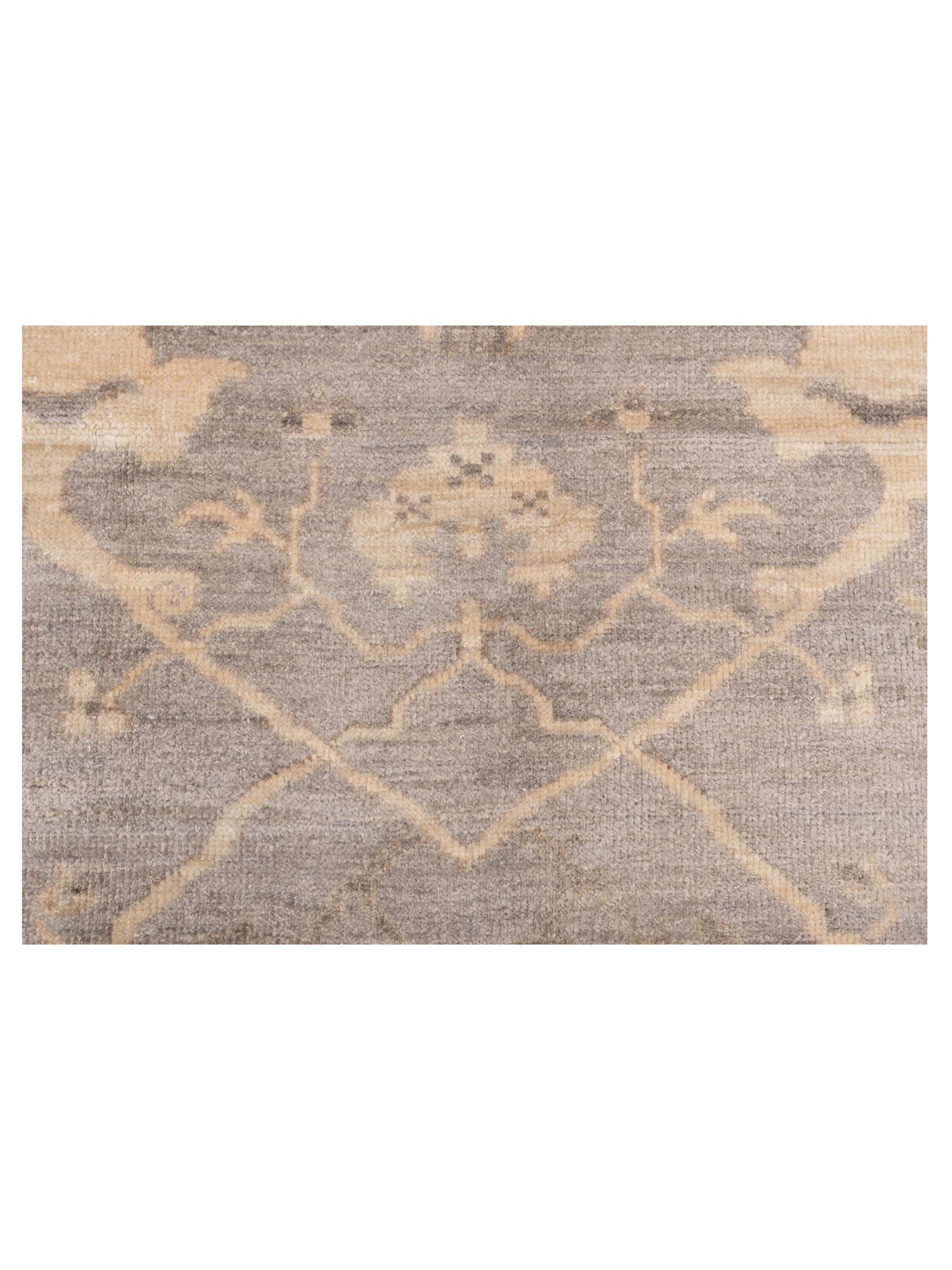 Pasha Authentic Oushak Toros Gray Ivory Traditional Hand Knotted Rug