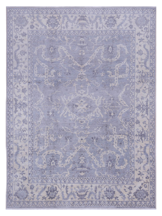 Pasha Authentic Oushak Ela Gray Traditional Hand Knotted Rug