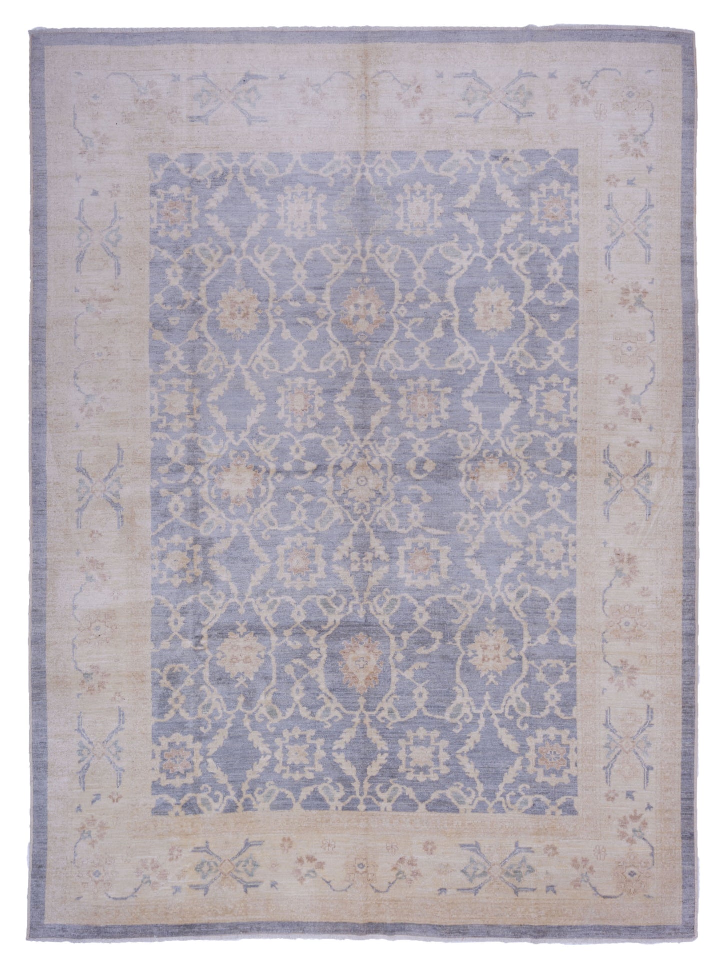 Pasha Authentic Oushak Sanjar Gray Transitional Hand Knotted Rug