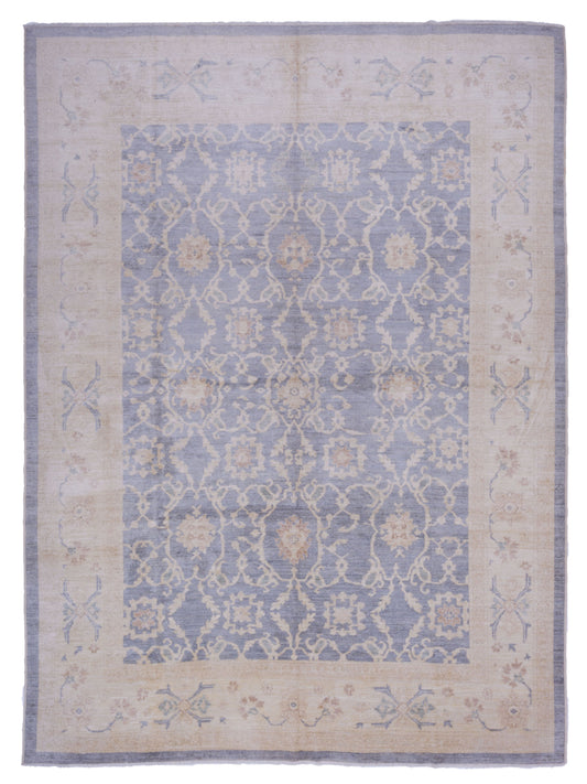 Pasha Authentic Oushak Sanjar Gray Transitional Hand Knotted Rug