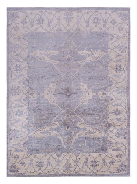 Pasha Authentic Oushak Toros Gray Traditional Hand Knotted Rug