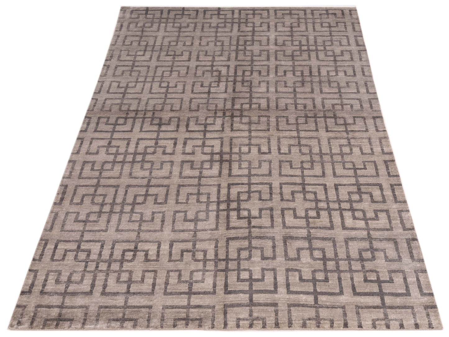 Siena Tibetino 126590 Silver Gray Silver Gray Contemporary Hand Knotted Rug