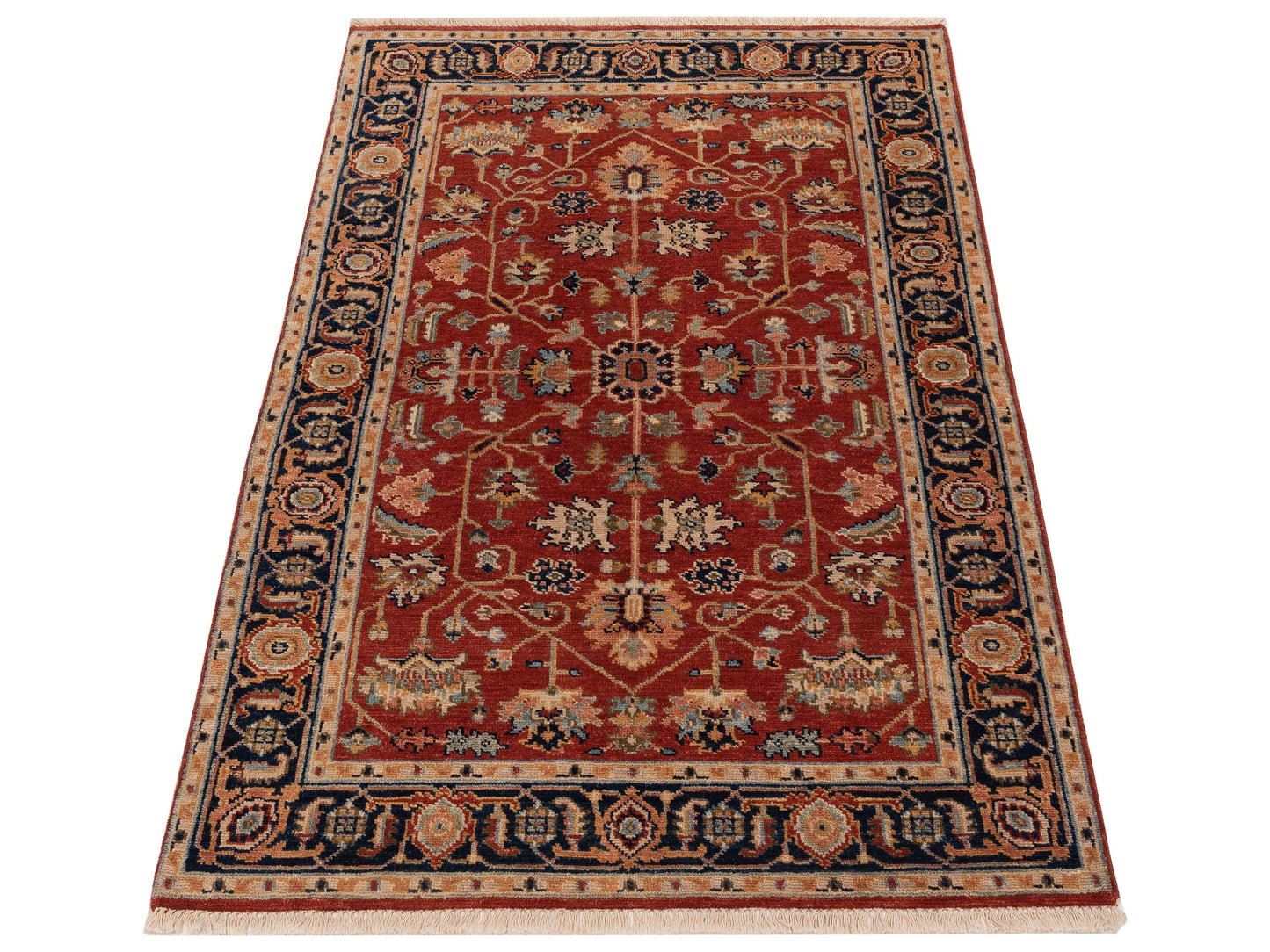 Rajpur Serapi 126613 Red Navy Traditional Hand Knotted Rug