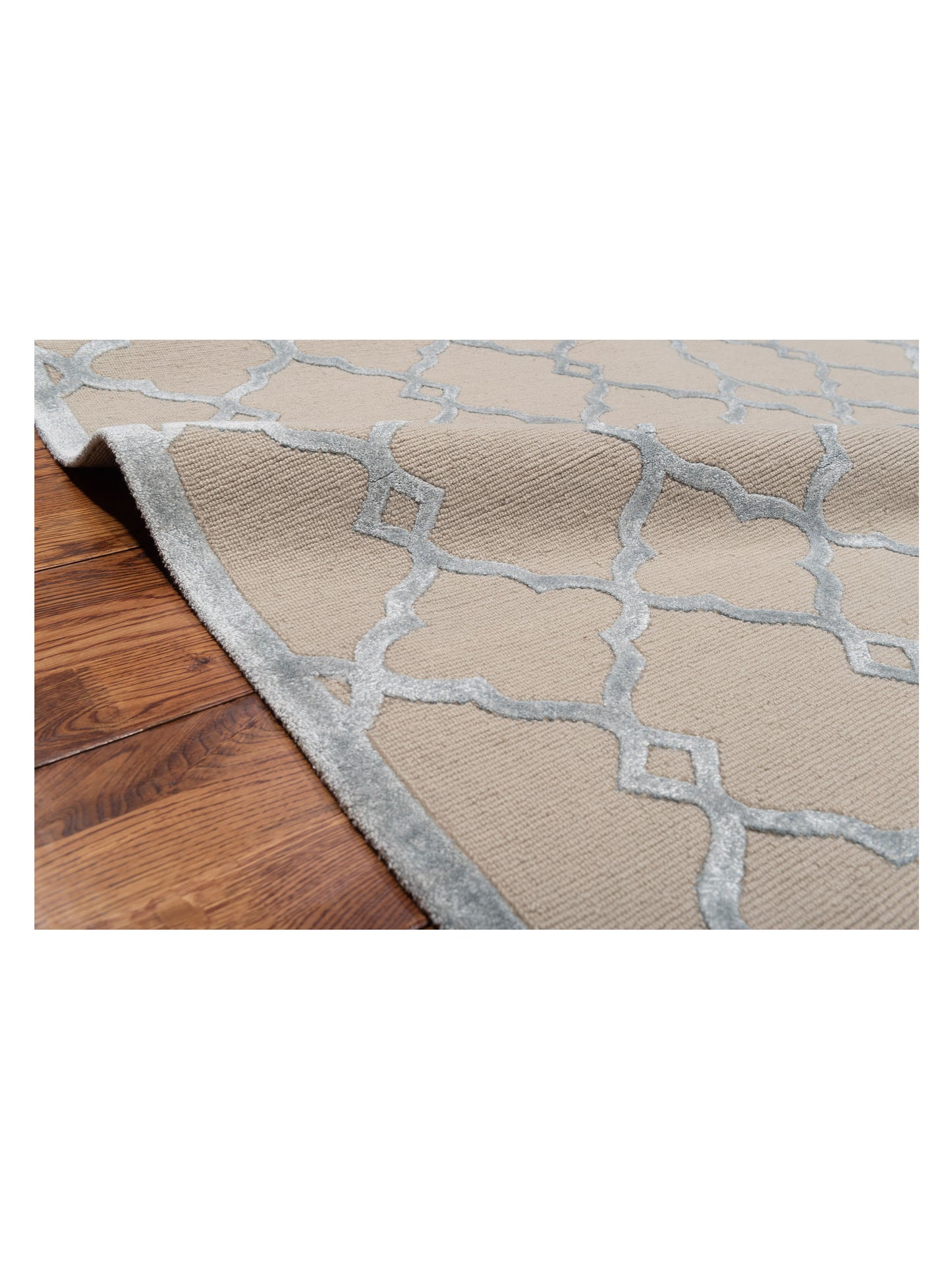 Siena Tibetino 126634 Beige Blue Contemporary Hand Knotted Rug