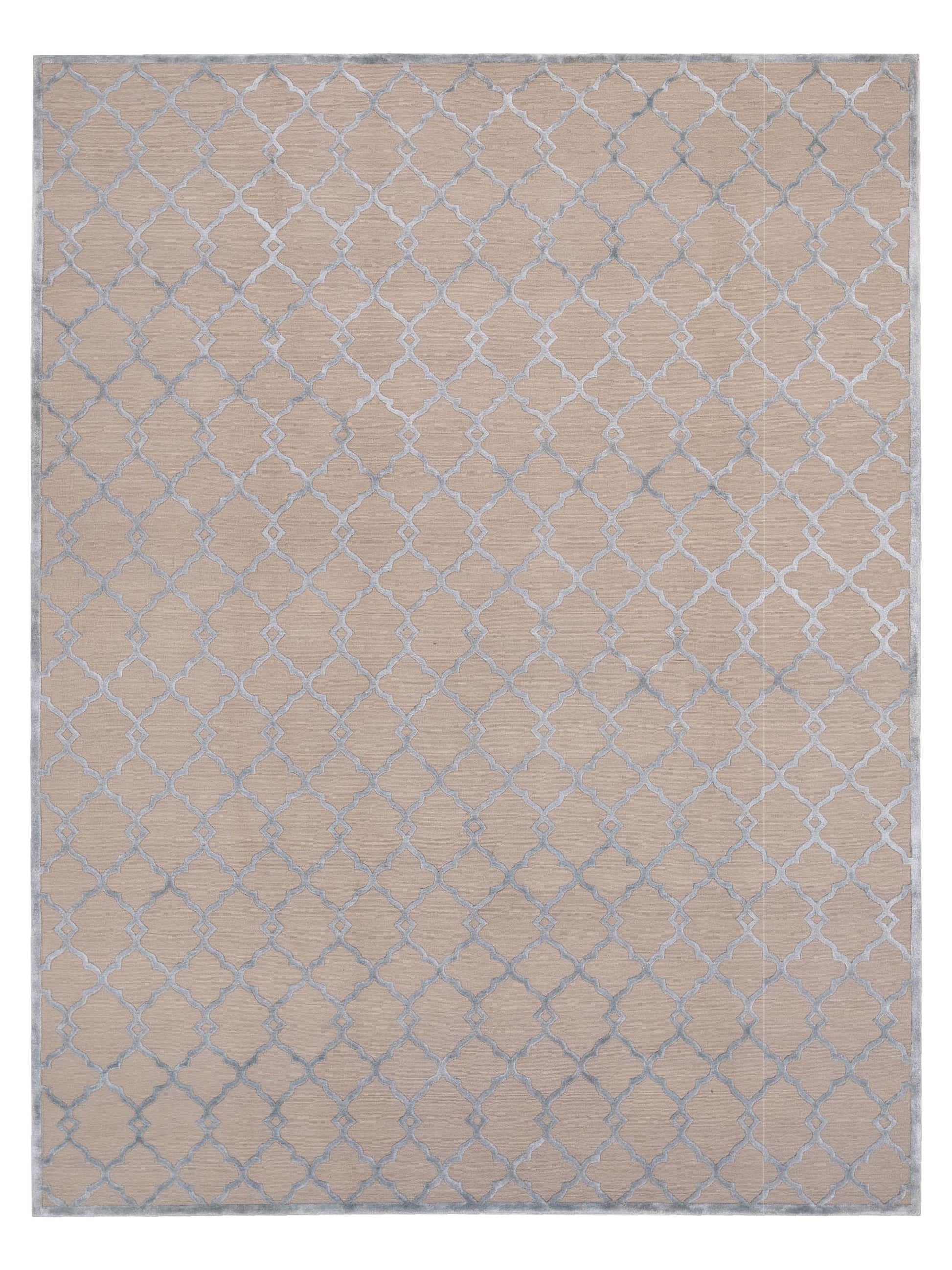 Siena Tibetino 126635 Beige Blue Contemporary Hand Knotted Rug