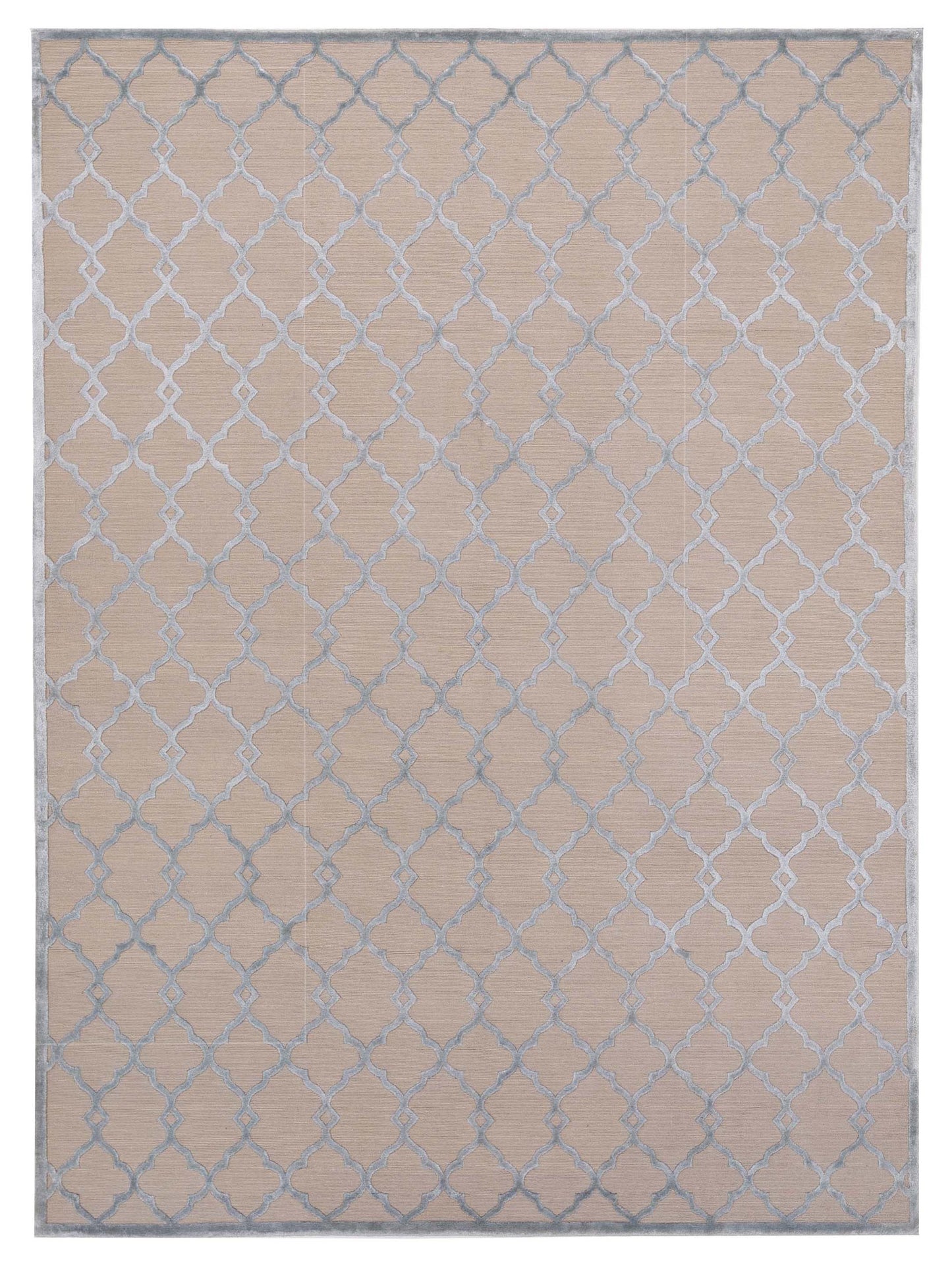 Siena Tibetino 126636 Beige Blue Contemporary Hand Knotted Rug