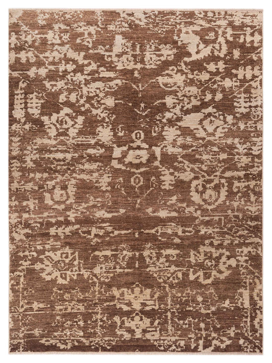 Authentic Angora Oushak Nevra Brown Traditional Hand Knotted Rug