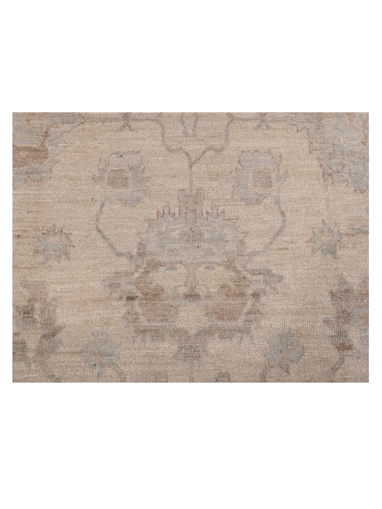 Authentic Angora Oushak Didem Ivory Silver Traditional Hand Knotted Rug