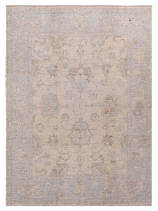 Authentic Angora Oushak Didem Ivory Traditional Hand Knotted Rug