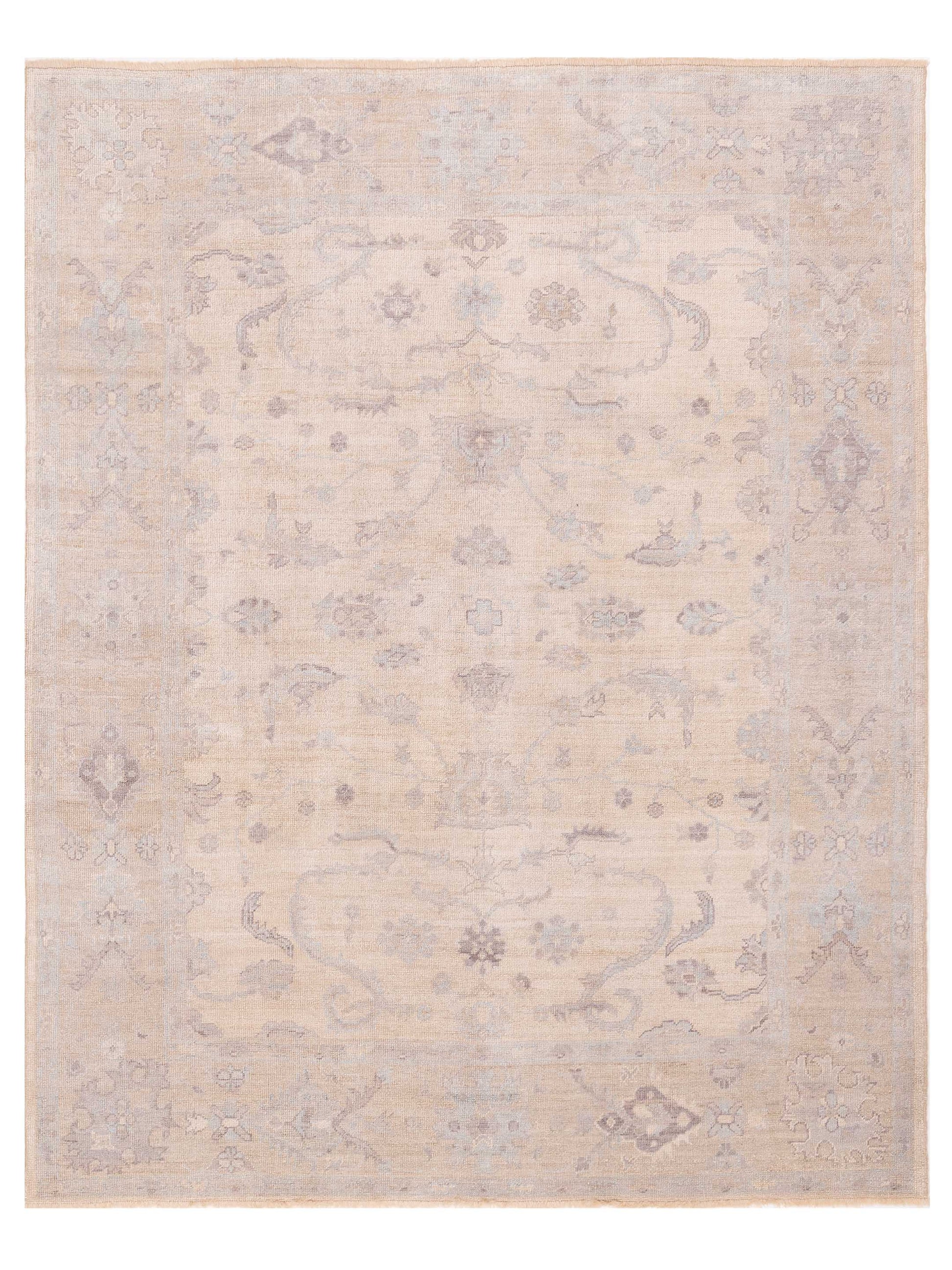 Authentic Angora Oushak Bade Beige Traditional Hand Knotted Rug