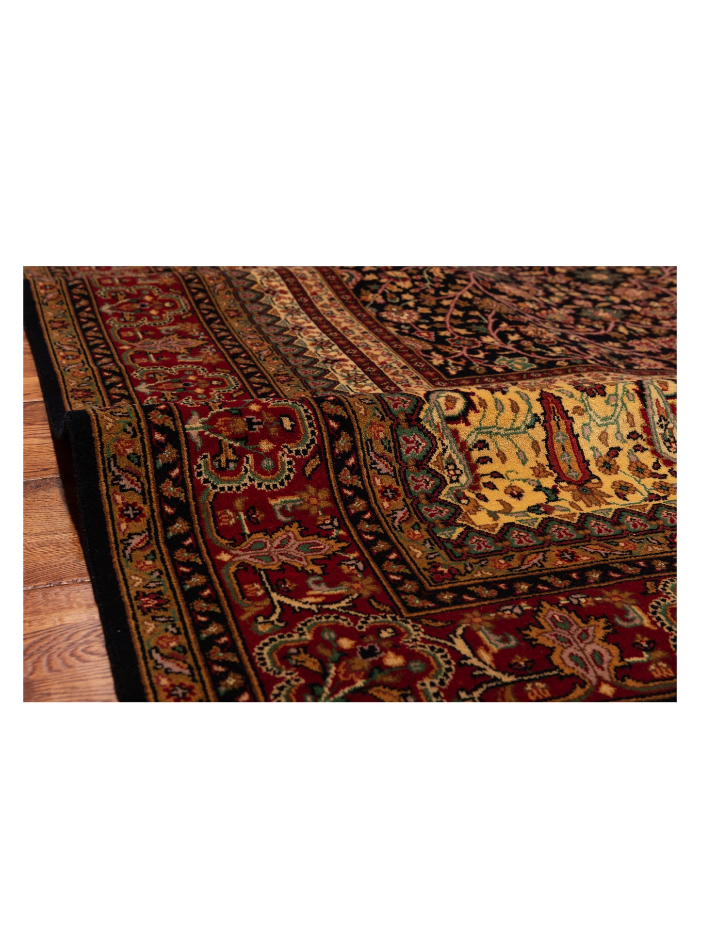 Rajpur Sivas 127044 Black Red Traditional Hand Knotted Rug - 6x9