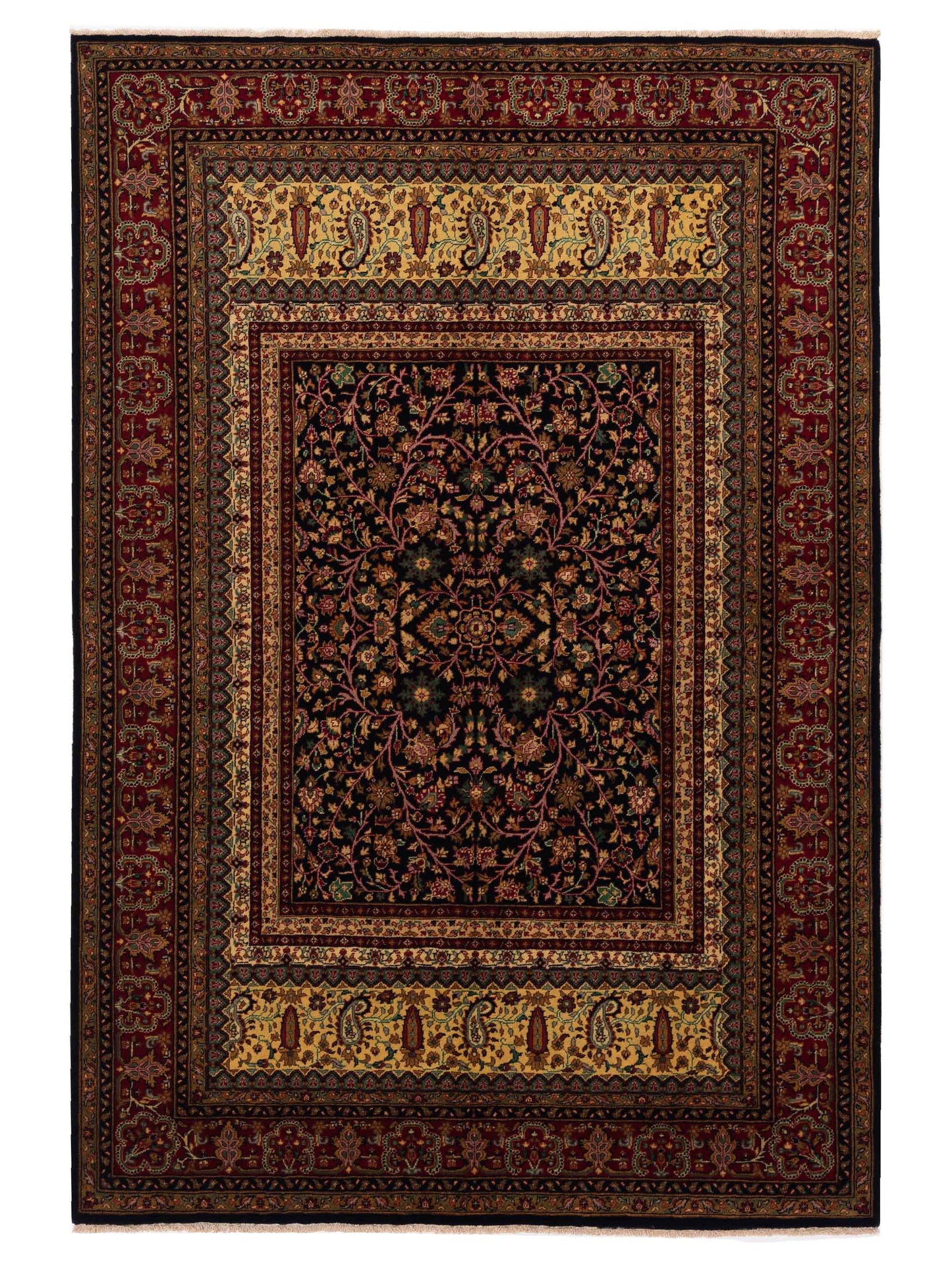 Rajpur Sivas 127044 Black Traditional Hand Knotted Rug