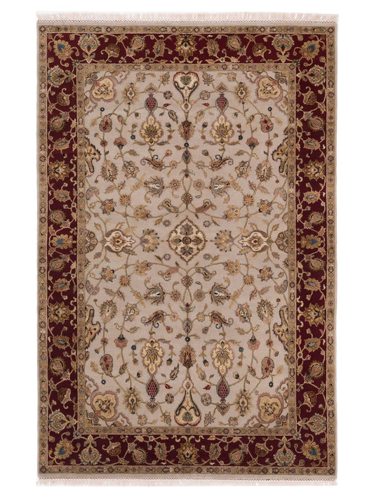 Rajpur Imperial Silk 127204 Ivory Traditional Hand Knotted Rug