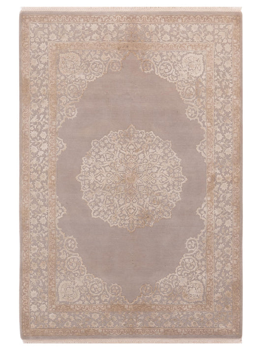 Rajpur Imperial Silk 127207 Gray Traditional Hand Knotted Rug