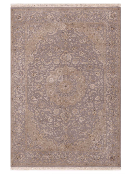 Rajpur Imperial Silk 127220 Silver Traditional Hand Knotted Rug