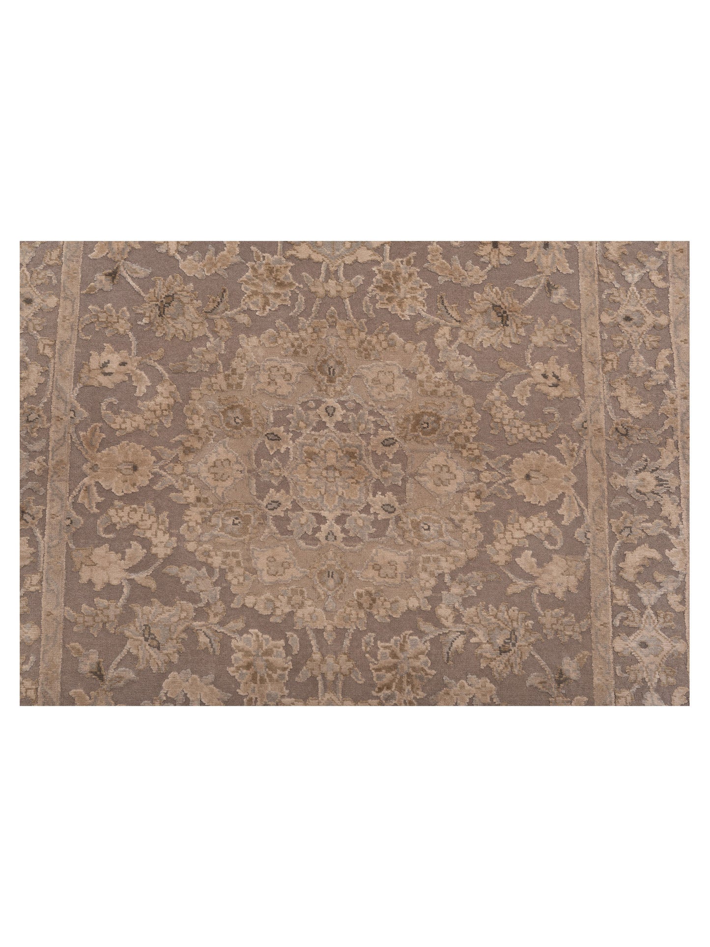 Rajpur Imperial Silk 127346 Gray Gray Traditional Hand Knotted Rug