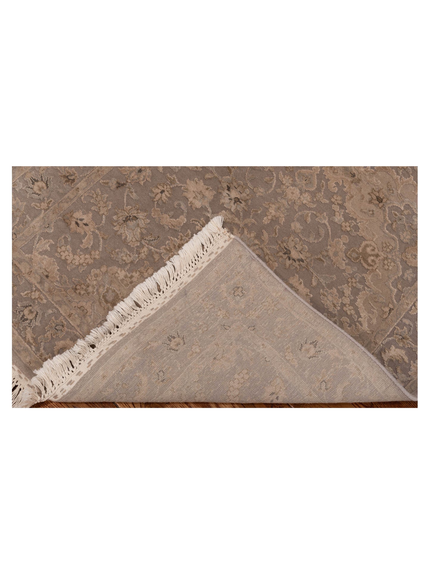 Rajpur Imperial Silk 127346 Gray Gray Traditional Hand Knotted Rug