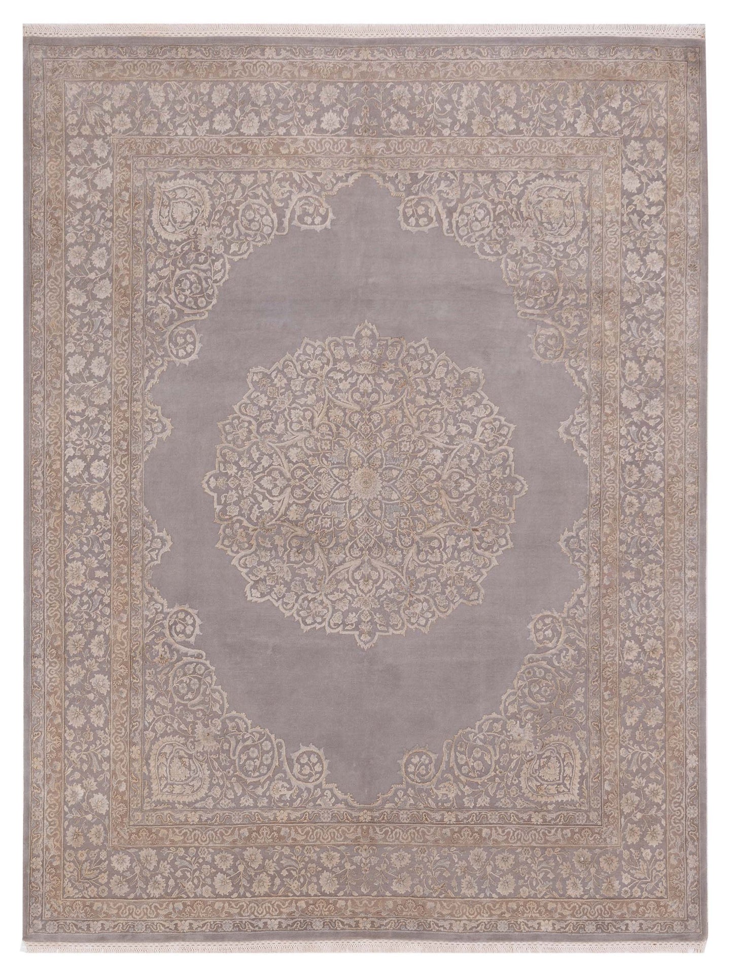 Rajpur Imperial Silk 127355 Silver Traditional Hand Knotted Rug