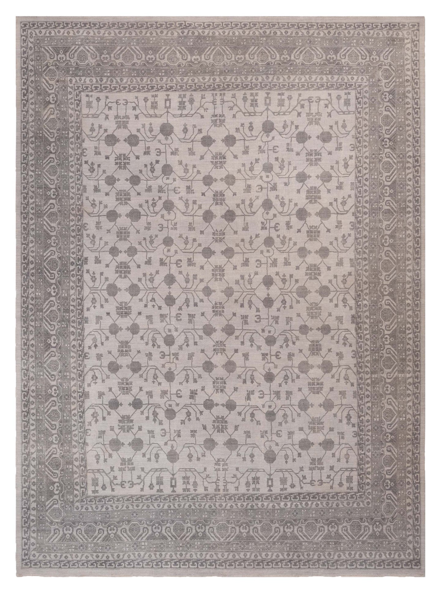 Rajpur Platinum 127386 Ivory Traditional Hand Knotted Rug