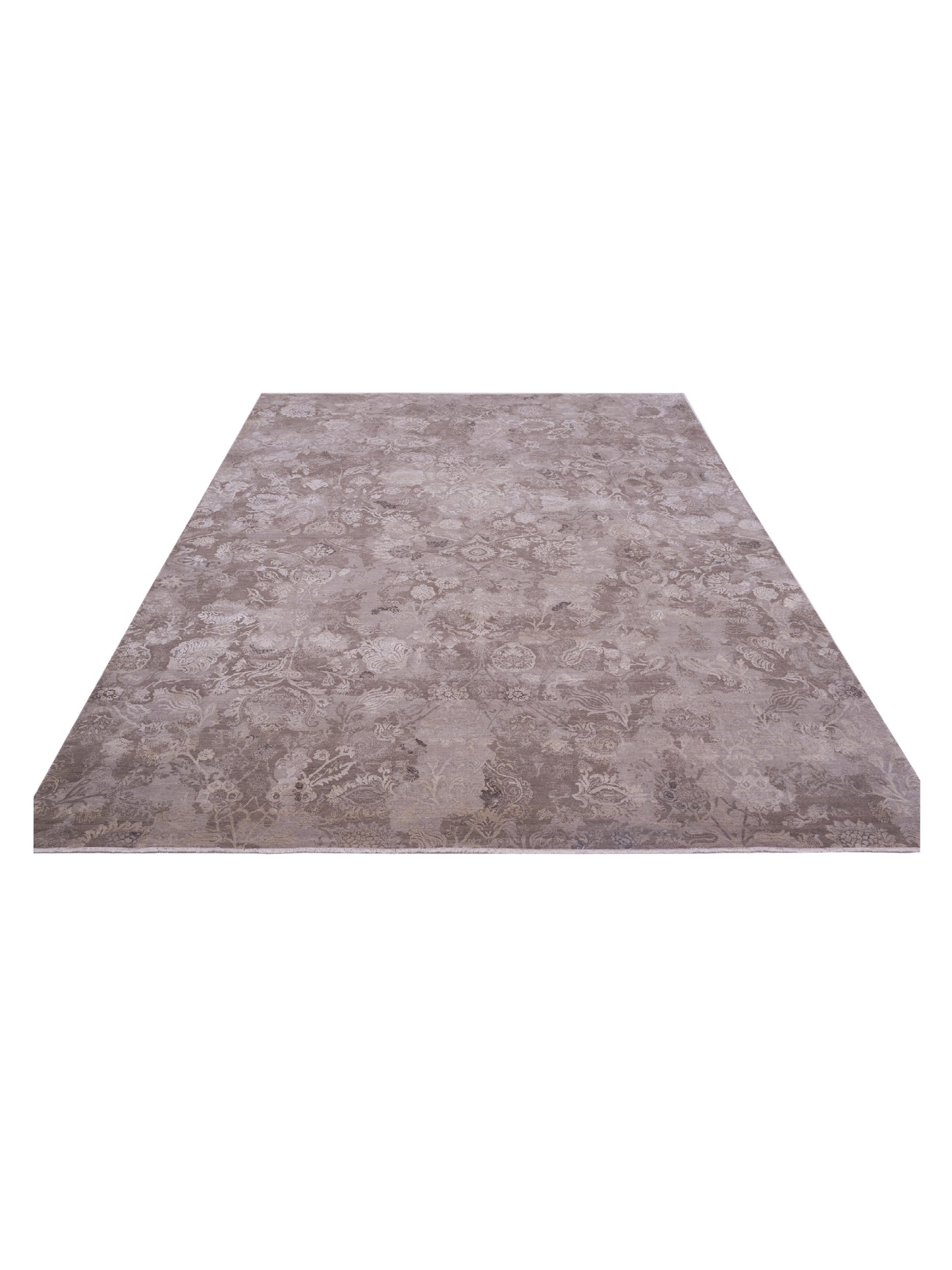 Rajpur Mastersilk 127400 Gray Gray Transitional Hand Knotted Rug