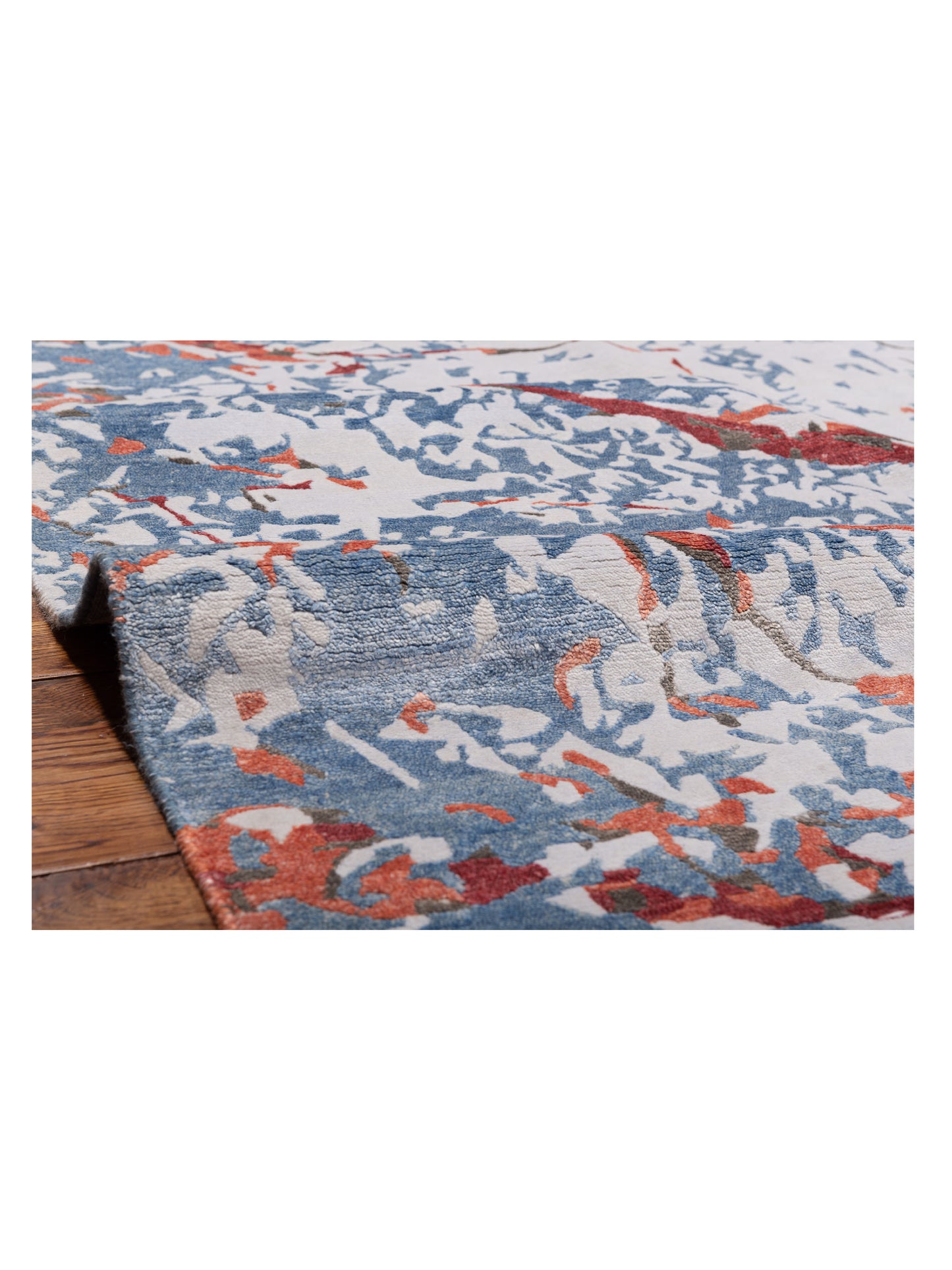 Siena Tibetino 127449 Ivory Blue Contemporary Hand Knotted Rug