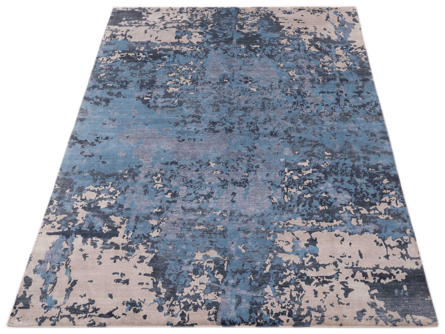 Siena Tibetino 127454 Blue Gray  Contemporary Hand Knotted Rug