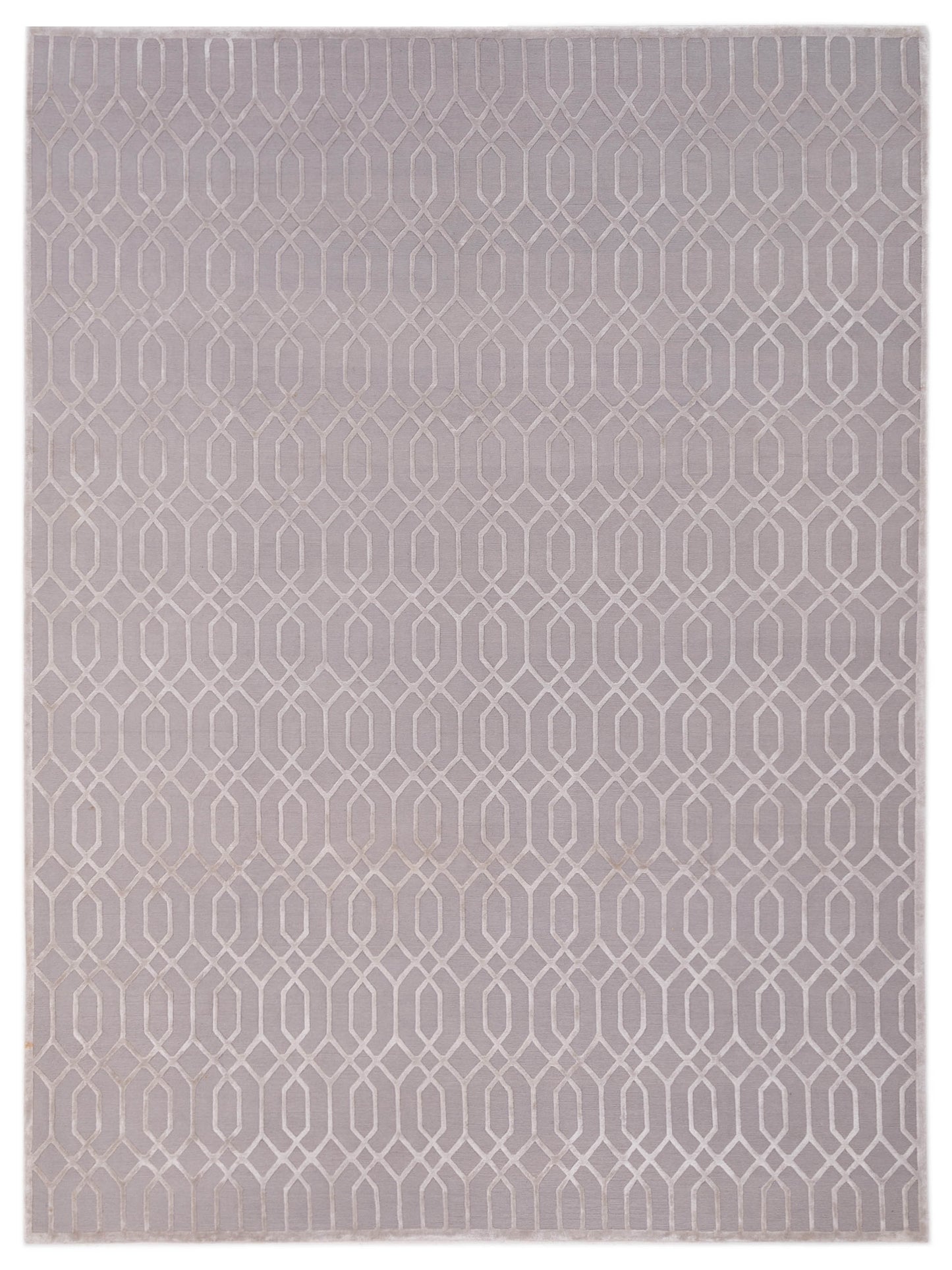 Siena Tibetino 127476 Silver Contemporary Hand Knotted Rug