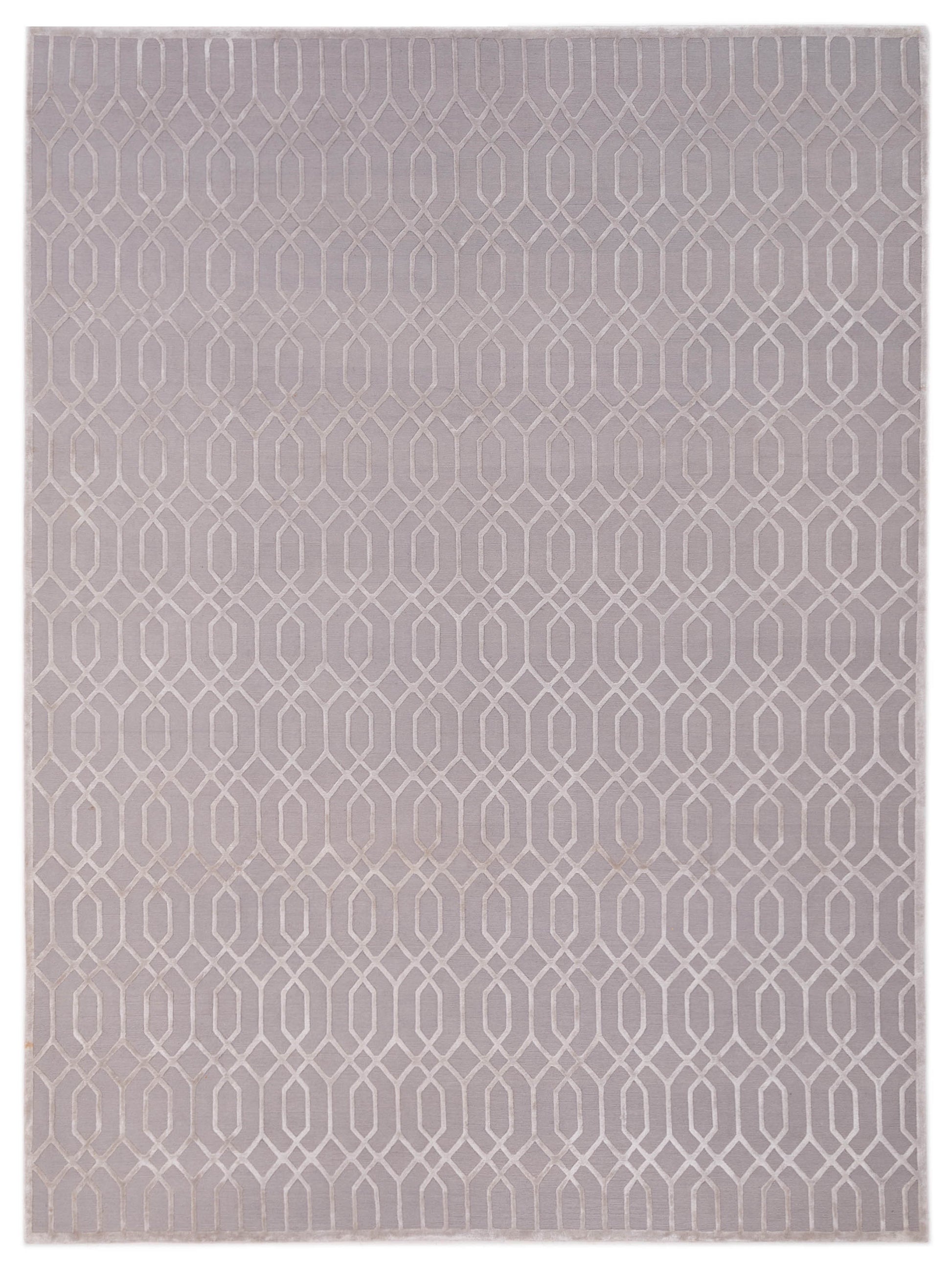 Siena Tibetino 127476 Silver Contemporary Hand Knotted Rug