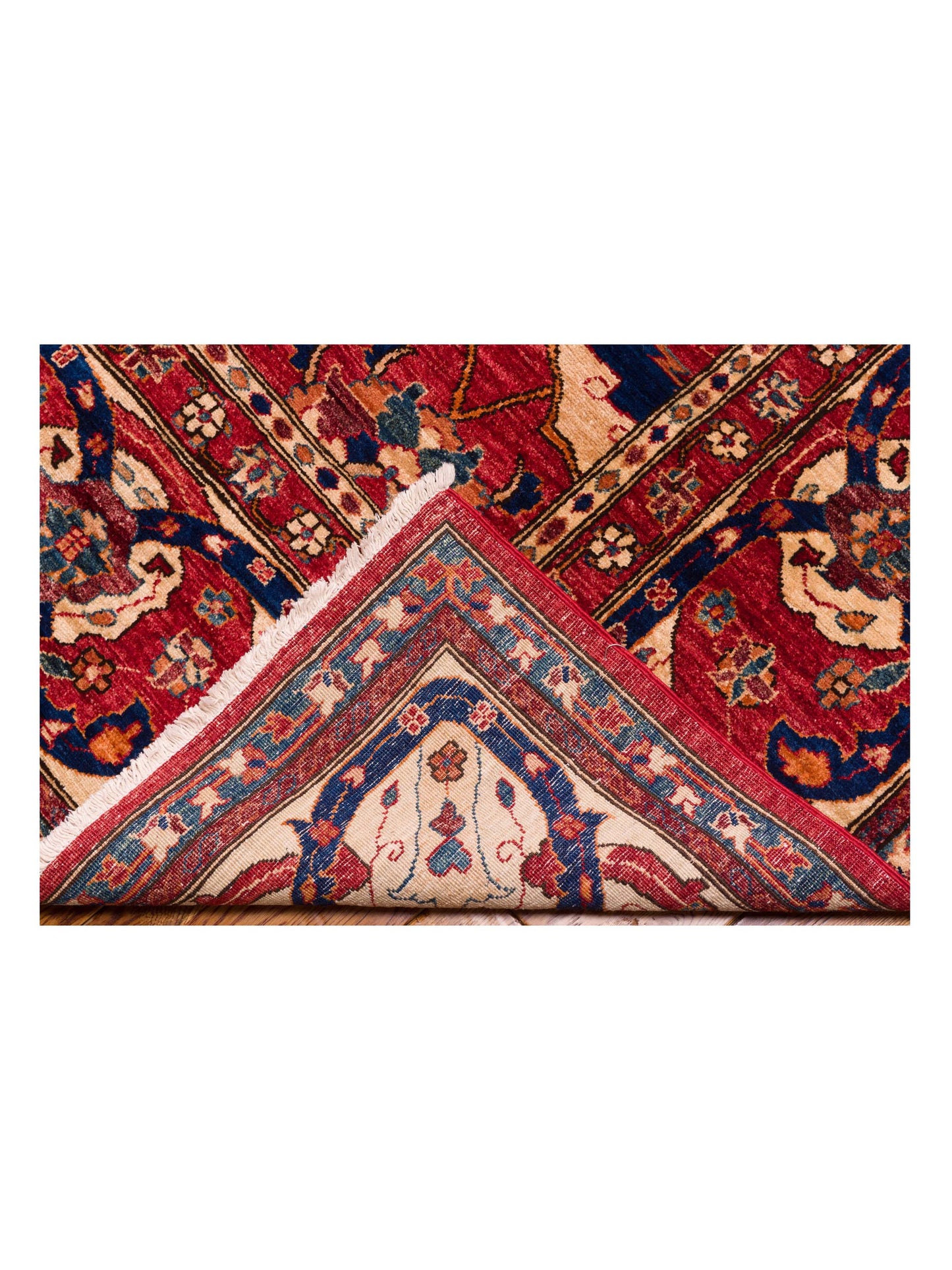 Pasha Antique Loom 127670 Red Ivory Traditional Hand Knotted Rug