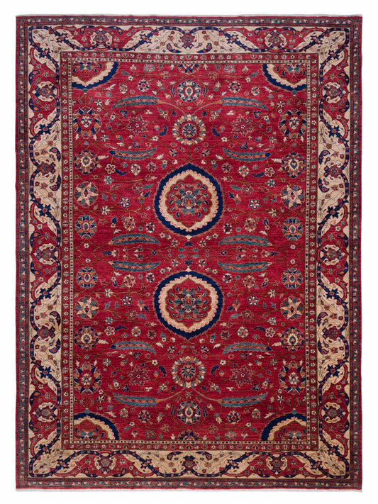 Pasha Antique Loom 127670 Red Traditional Hand Knotted Rug